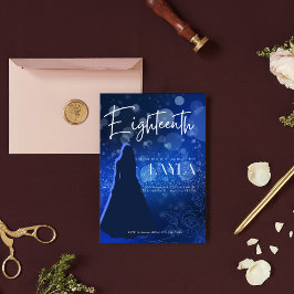 Elegante Invitación de Cumpleaños 18 años en Azul