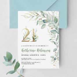 Elegante Invitación de Cumpleaños 21 en Rosa y Dor