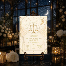 Elegante Invitación de Cumpleaños 25 de Libra | Ce