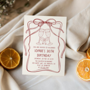 Elegante Invitación de Cumpleaños 30 con Línea de 