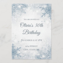 Elegante Invitación de Cumpleaños 30 de Invierno –