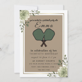 Elegante Invitación de Cumpleaños 30 de Pickleball