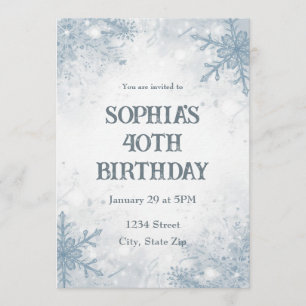 Elegante Invitación de Cumpleaños 40 de Invierno –