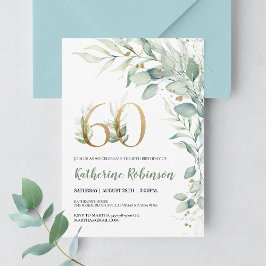 Elegante Invitación de Cumpleaños 60 para Ella con