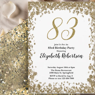 Elegante invitación de cumpleaños 83 para ella en