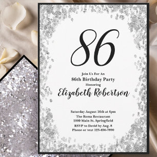 Elegante invitación de cumpleaños 86 para ella en 