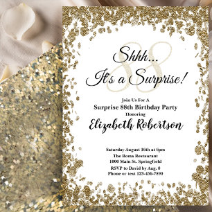 Elegante Invitación de Cumpleaños 88 Sorpresa de O