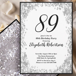 Elegante invitación de cumpleaños 89 para ella en