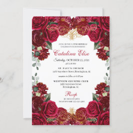 Elegante Invitación de cumpleaños a Quinceanera fl
