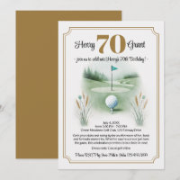 Elegante invitación de cumpleaños al Golf 70