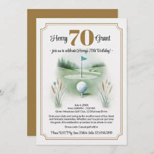 Elegante invitación de cumpleaños al Golf 70