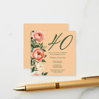 Elegante Invitación de Cumpleaños con Borde Latera