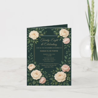 Elegante Invitación de Cumpleaños con Flores en Az