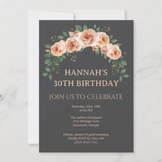 Elegante Invitación de Cumpleaños con Marco de Arc