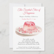 Elegante invitación de cumpleaños con pastel de ac