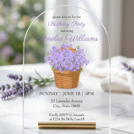 Elegante Invitación de Cumpleaños de Arco de Acríl