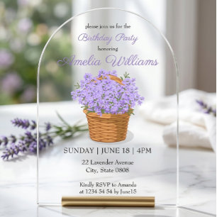 Elegante Invitación de Cumpleaños de Arco de Acríl