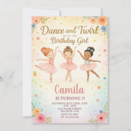 Elegante Invitación de cumpleaños de Ballerina