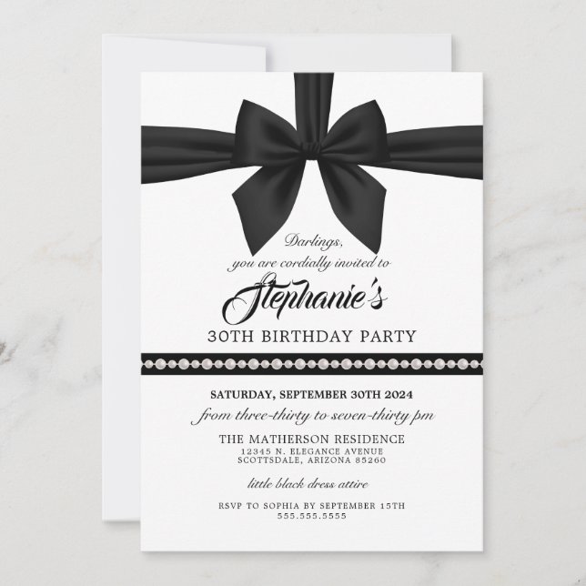 Elegante Invitación de cumpleaños de Fancy Tiffany (Anverso)