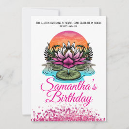 Elegante invitación de cumpleaños de flores de Lot