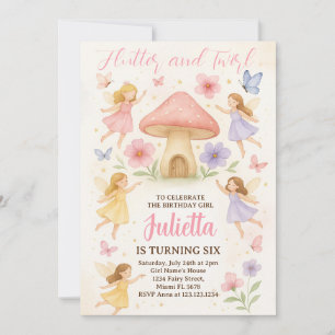 Elegante invitación de cumpleaños de hadas