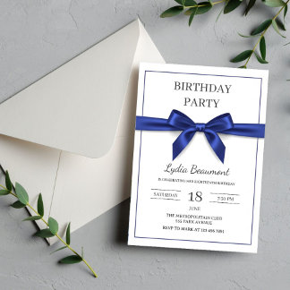 Elegante invitación de cumpleaños de la Marina Azu