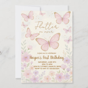 Elegante Invitación de cumpleaños de mariposa edit