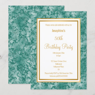 ELEGANTE INVITACIÓN DE CUMPLEAÑOS DE MÁRMOL FRONTE