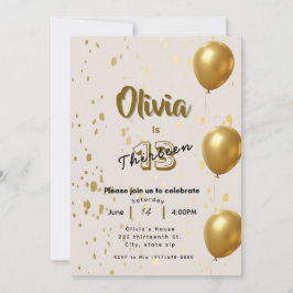 Elegante Invitación de cumpleaños de oro - Niños a