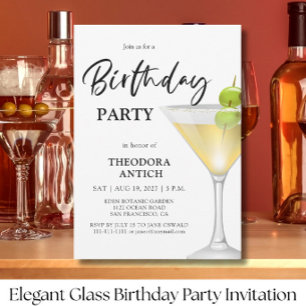 Elegante Invitación de Cumpleaños de Vidrio