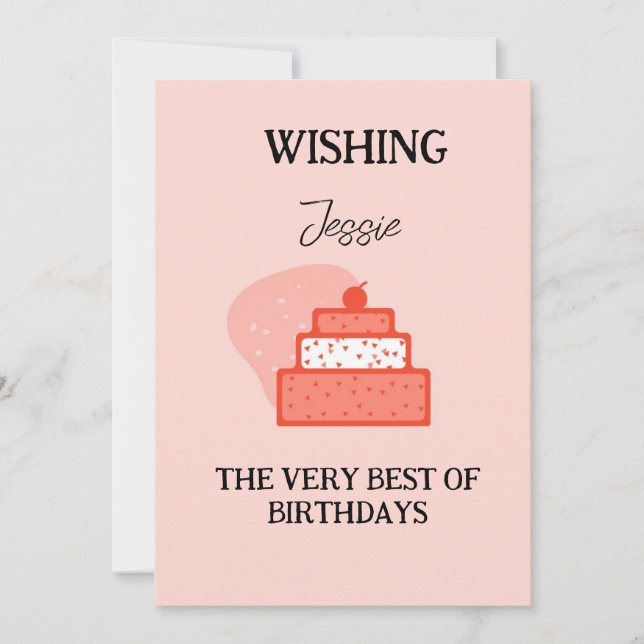 "Elegante invitación de cumpleaños floral con pers (Anverso)