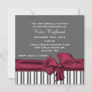 Elegante invitación de cumpleaños gris y marrón