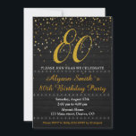 Elegante invitación de cumpleaños Invitación de un<br><div class="desc">80.ª invitación a la fiesta de cumpleaños de ochenta años! Elegante invitación de cumpleaños, invitación de adultos, fiesta de mujeres adultas, fiesta de aniversario de Dama. Invite a sus amigos con esta sencilla y moderna invitación temática de madera negra y estrellas doradas. ¡Siéntase libre de contactarme para personalización si fuera...</div>