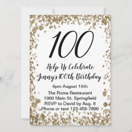 Elegante invitación de cumpleaños número 100 para 