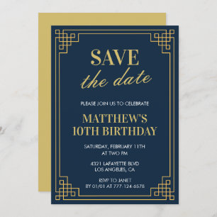 Elegante invitación de cumpleaños número 10 Hombre