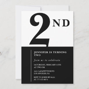 Elegante invitación de cumpleaños número 2 para ni