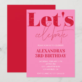 Elegante invitación de cumpleaños número 3 con bri