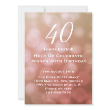 Elegante invitación de cumpleaños número 40 para e