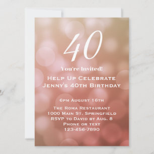 Elegante invitación de cumpleaños número 40 para e