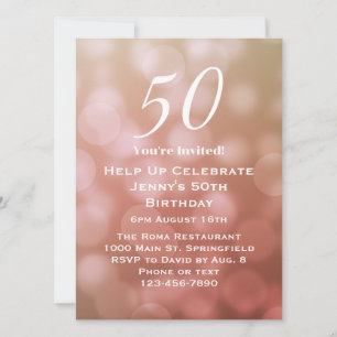 Elegante invitación de cumpleaños número 50 para e