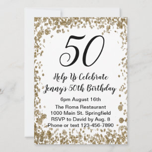 Elegante invitación de cumpleaños número 50 para e
