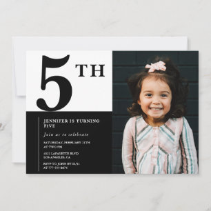Elegante invitación de cumpleaños número 5 para ni