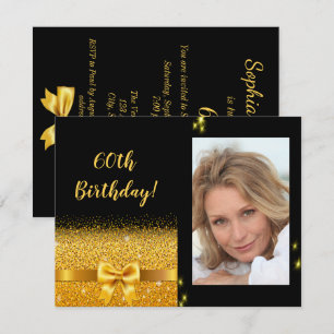 Elegante invitación de cumpleaños número 60 foto d