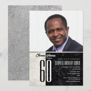 Elegante Invitación de Cumpleaños número 60 para H