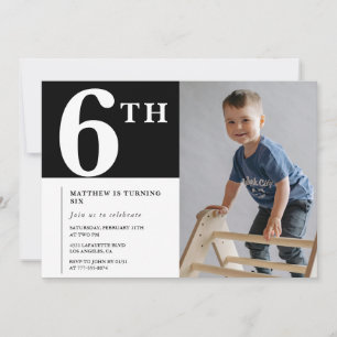 Elegante invitación de cumpleaños número 6 para ni
