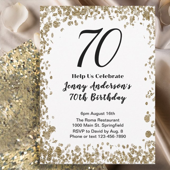 Elegante invitación de cumpleaños número 70 para e (Subido por el creador)