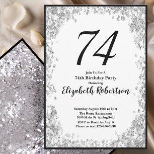 Elegante invitación de cumpleaños número 74 para e