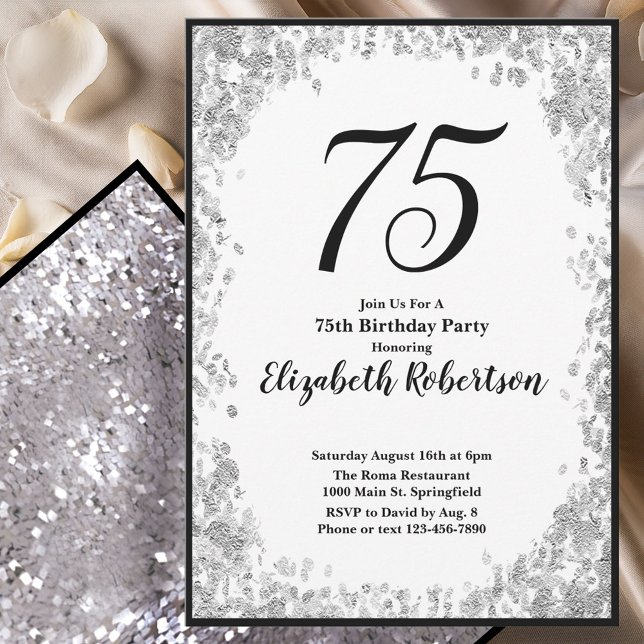 Elegante invitación de cumpleaños número 75 para e (Subido por el creador)