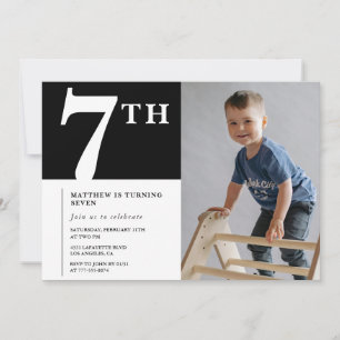 Elegante invitación de cumpleaños número 7 para ni