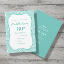 Elegante Invitación de cumpleaños número 80